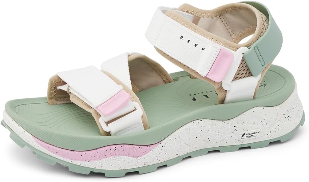 REEF Cross Shore Womens Casual Sport Sandal, Adjustable Straps, Supportive Footbed, No Slip Traction