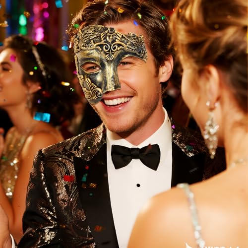 OIDEA Masquerade Mask for Men: Vintage Half Face Roman Warrior Phantom Of The Opera Masks Mardi Gras Carnival Venetian Mask