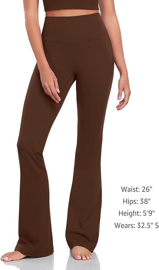 HeyNuts Harmony Flare Leggings 29"/30.5"/32.5"/34.5", High Waisted Tummy Control Wide Leg Bootcut Yoga Pants Lounge Soft