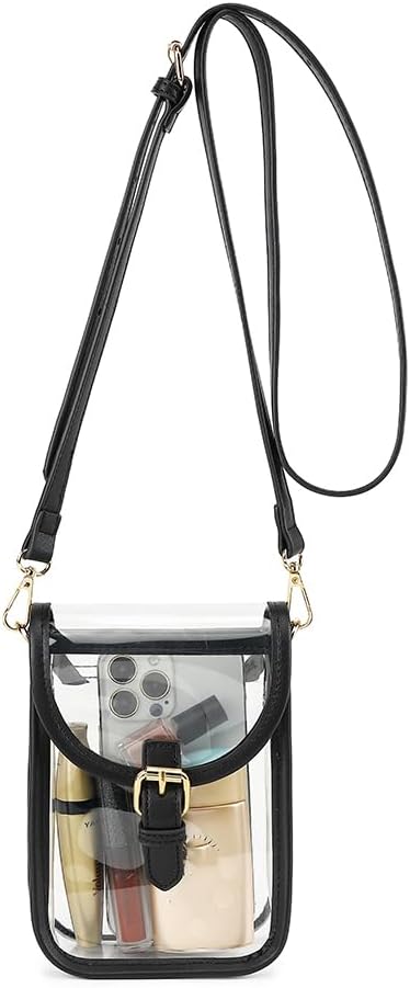 Small Clear Purse for Women Stadium, Clear Crossbody Cell Phone Purse Bag for Concerts, Sporting Event