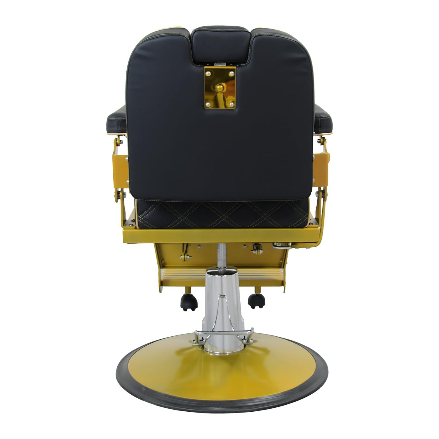 Lilfurni Heavy Duty Vintage Barber Chair，Hydraulic Salon Chair with Headrest for Hairdressers Heavy Tattoo Shampoo Beauty Salon Equipment(Golden)