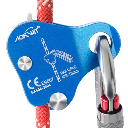 Climbing Ascender Rope Grab Fall Protection Belay Device Tree Climbing Gear Rappelling Equipment Rope Ascender for Rock Cl...