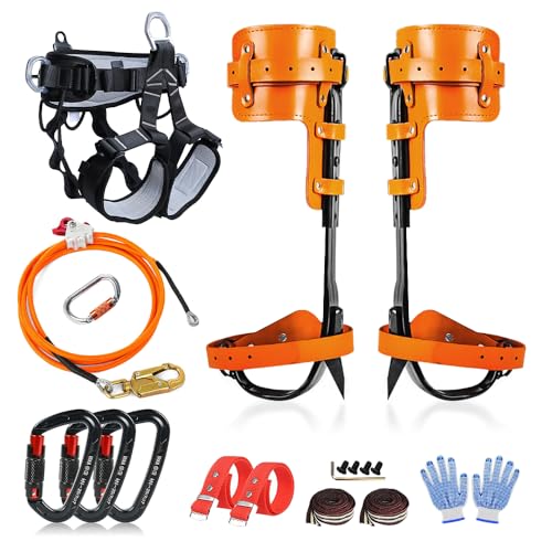 Auckyeer Tree Climbing Gear Set, Adjustable Tree Climbing Spikes Tree Climbing Tool for Tree Work