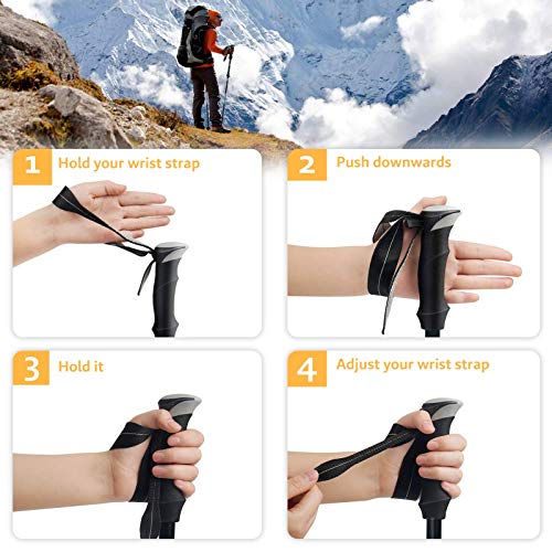 Covacure Trekking Poles Collapsible Hiking Poles - Aluminum Alloy 7075 Trekking Sticks with Quick Lock System, Telescopic,...