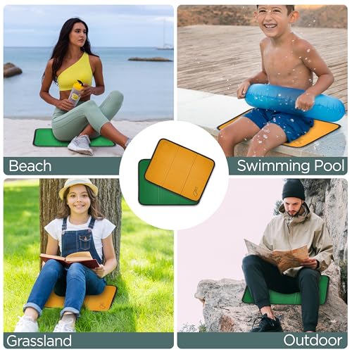 2 Pack Neoprene Portable Lightweight Mini Folding Mat - Waterproof Soft Cushion - Moisture Proof Design for Comfort - Foam...