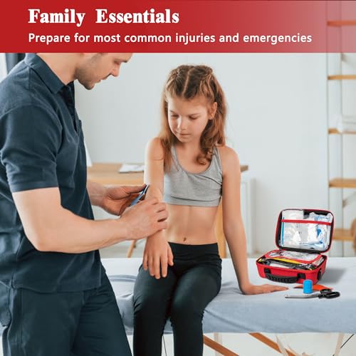 First Aid Kit 340 Piece, Premium Waterproof Hard Shell Medical Kit for Car, Home, Office, Travel, Camping, Sports, Outdoo...