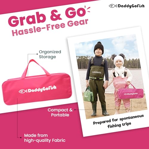 DaddyGoFish Kids Fishing Pole - Rod Reel Combo Tackle Box Starter Set - First Year Small Gear Kit for Boys Girls Toddler Y...
