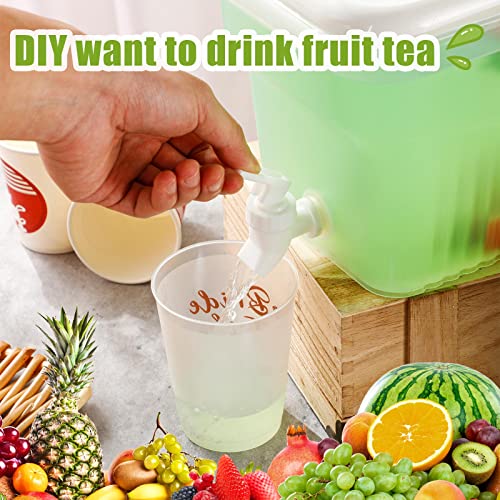 Mumufy 3 Pcs 1.32 Gallon Plastic Drink Dispensers for Parties Beverage Dispenser with Spigot for Fridge Christmas Party Su...
