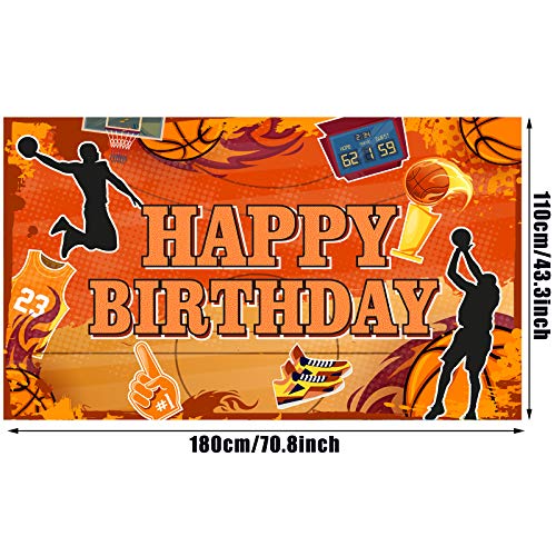 Boao Basketball Birthday Backdrop Happy Birthday Basketball Banner Party Decoration Sports Photography Background Supplies...
