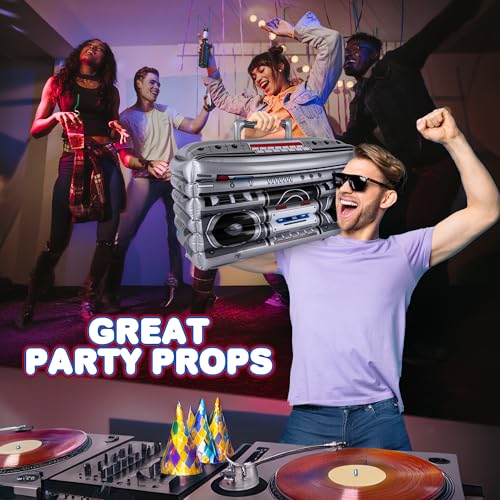ArtCreativity 80's/90's Style Inflatable Boom Box Cooler Decoration - 24" Wide - Large Inflatable Drinker Cooler for Hip H...