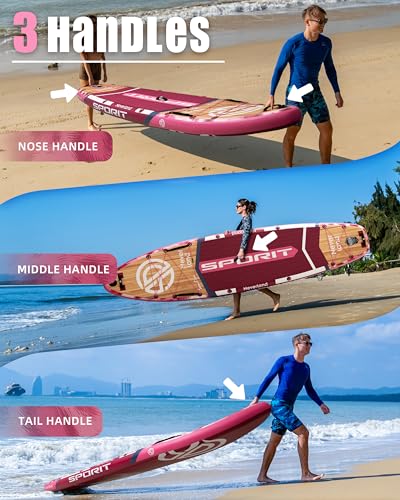 SPORIT 11'6×35" Super Wide Inflatable Stand Up Paddle Board, Ultra Stable SUP Board for Adults, 450lb Capacity with Should...
