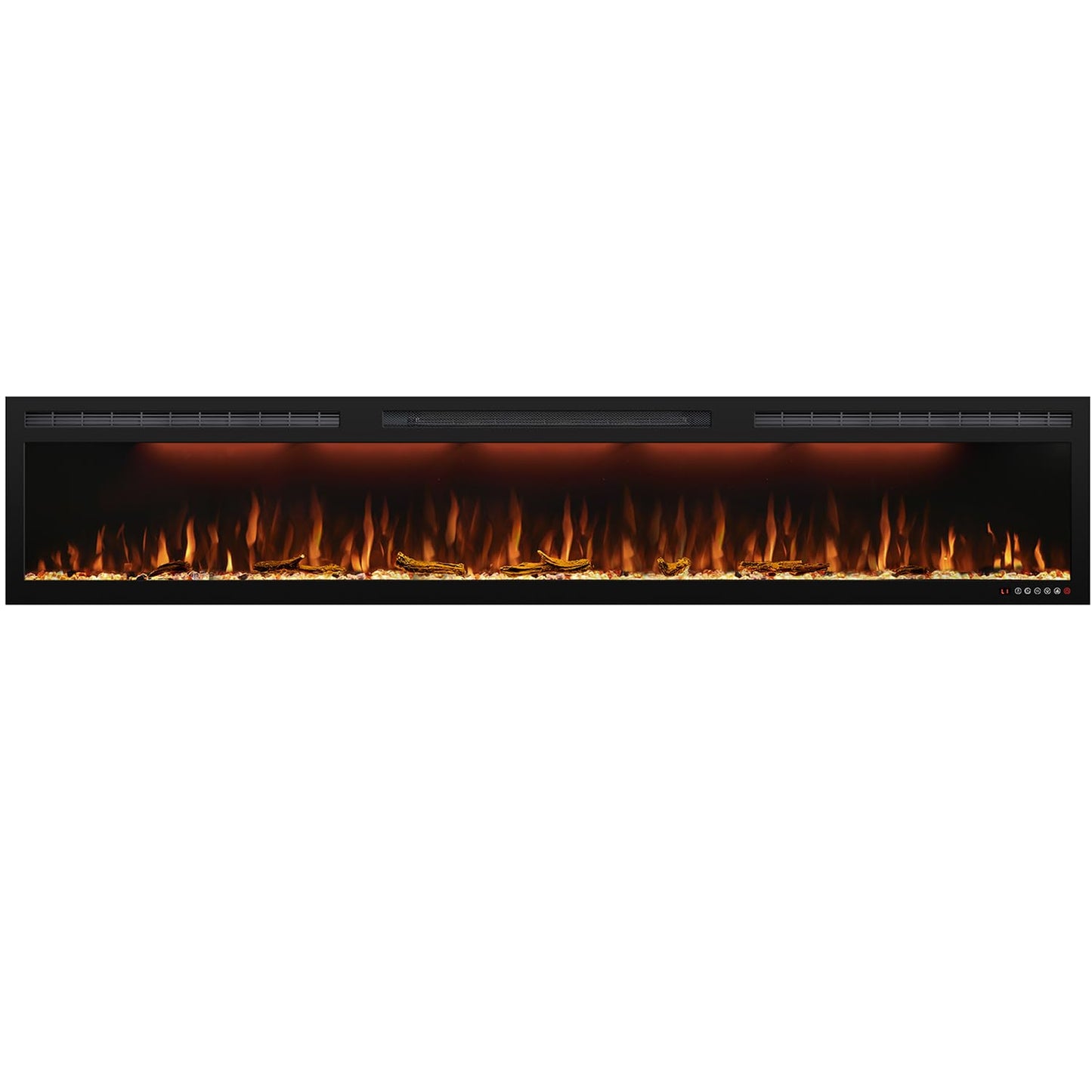 Mystflame Electric Fireplace Recessed 88 Inches, Insert And Wall Mounted Slim Fireplace With 750/1500 Watt Heater, Log & Crystal