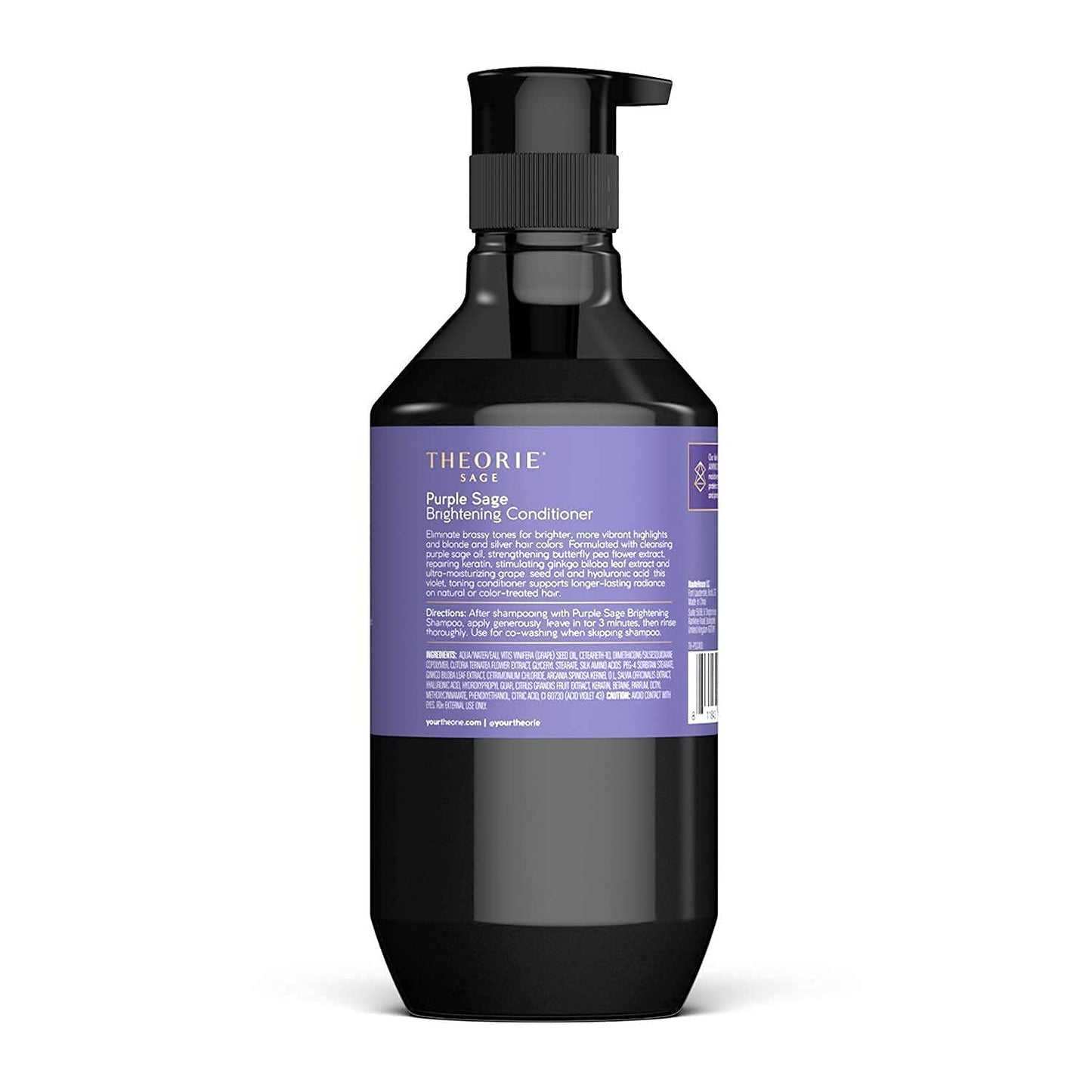 Theorie Purple Sage Brightening Conditioner for Blonde, Bleached, Silver, and Grey Hair - Eliminates Brassiness & Yellows | Infu