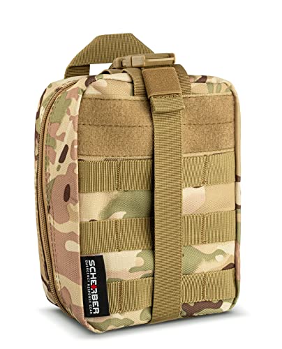 Scherber Premium IFAK Kit Trauma Pack Fully Stocked MOLLE Pouch w/CAT Tourniquet, HyFin Vent Chest Seal, & Israeli Bandage...