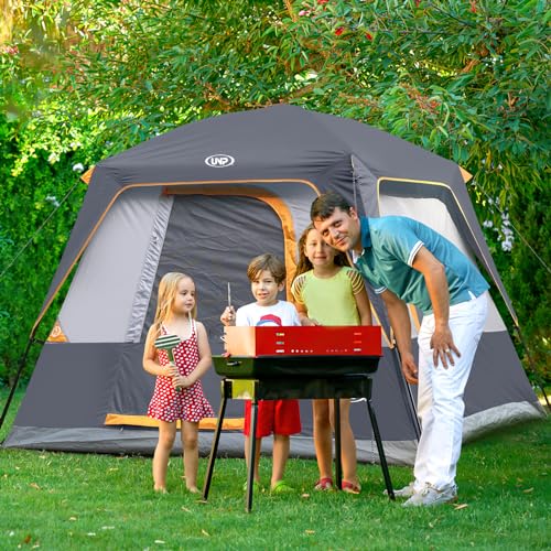 UNP 2/4/6/8 Person Tent, Portable Cabin Tent, Camping Tent 4-Person Easy Set Up, Waterproof with Top Rainfly for Outdoor C...