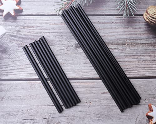 Sowaka 100 Pcs Plastic Straws Disposable Black Hot Drinking Coffee Stirrers for Chocolate Tea Cup Cocktail Party Supplies ...