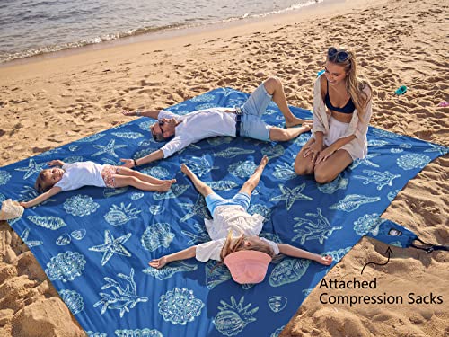 WEKAPO Beach Blanket Waterproof Sandproof Oversized, Extra Large Beach Mat Sand Free, Lightweight & Compact Sand Free Mat ...