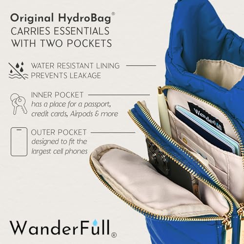 WanderFull® Original HydroBag®, Fits Up to 32 oz Water Bottle Holder with Strap, Hands-Free Crossbody, Water Bottle Carrie...
