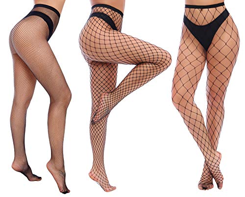 Charmnight Womens High Waist Tights Fishnet Stockings Thigh High Pantyhose