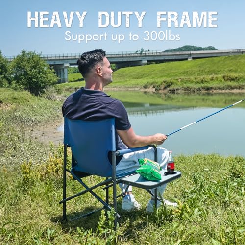 Portal Directors Chair Camping Chairs for Adults with Side Table Folding Lawn Chairs for Adults, Directors Chairs Foldable...