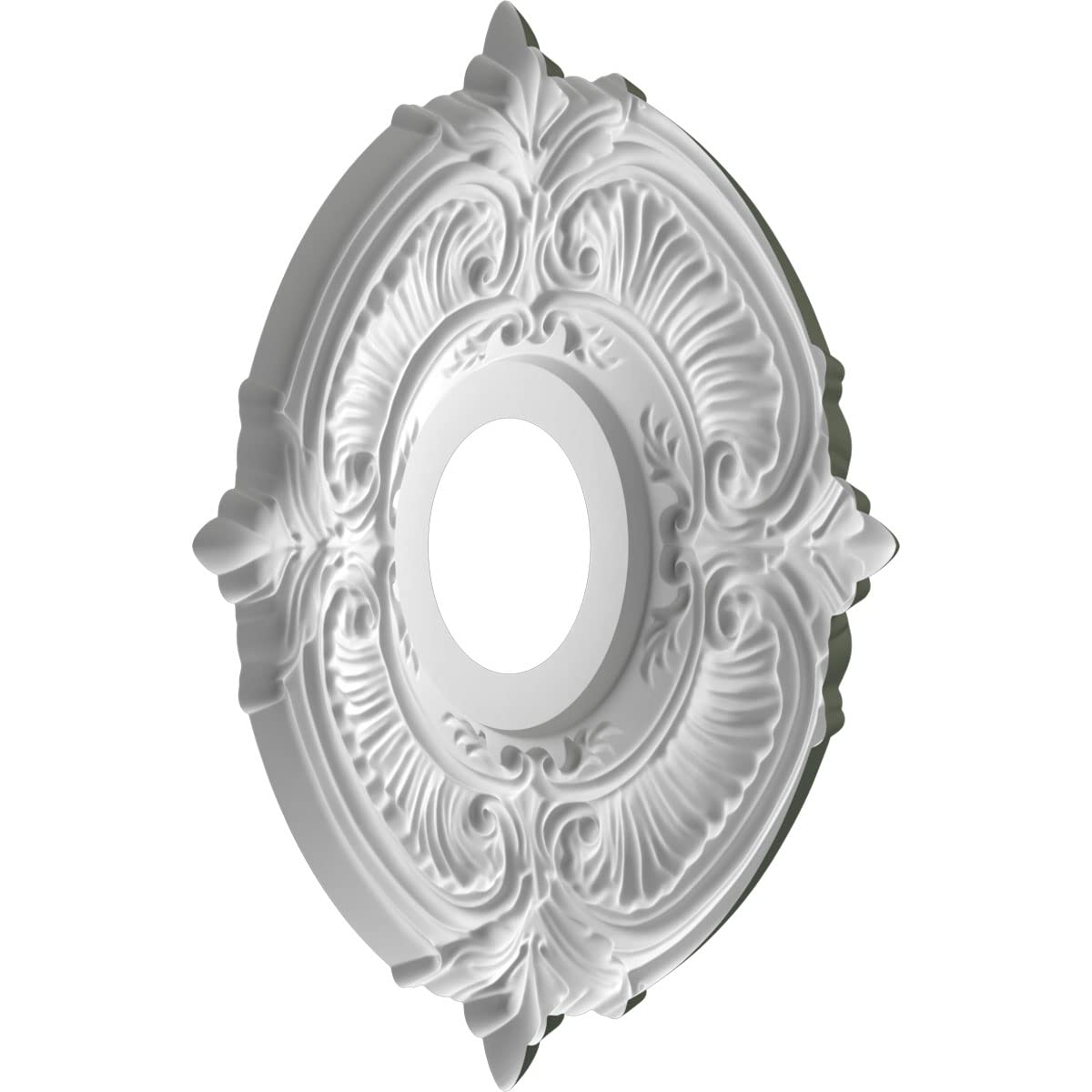 Ekena Millwork 13Od X 3 1/2Id X 3/4P Attica Thermoformed Pvc Ceiling Medallion (Fits Canopies Up To 5), Ultracover Satin Hunt Cl