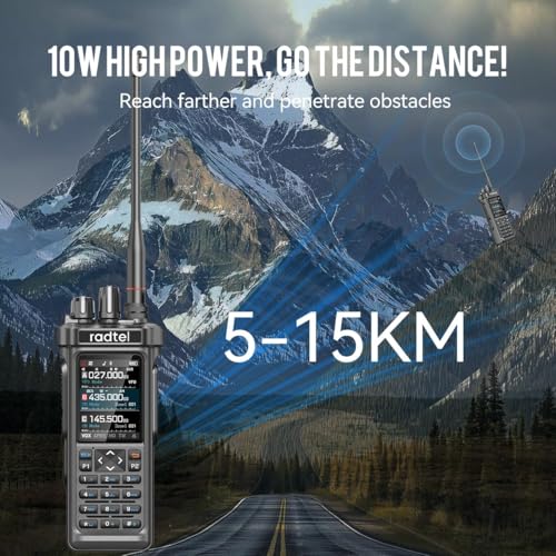 Radtel RT-950 PRO Ham Radio TX GPS/APRS, 10W Walkie Talkie Long Range Handheld Two Way Radio, AM/FM/CB/SW/MW/LW RX, Blueto...