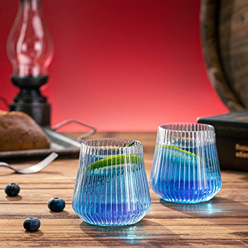 eventpartener 40 Pcs Disposable Stemless Wine Glasses, 12OZ Plastic Wine Cups, Origami Style Unbreakable Drinking Glasses,...