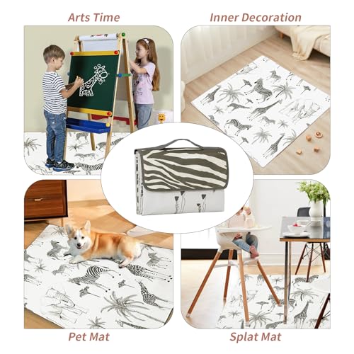 Insular Baby Splat Mat for Under High Chair/Arts/Crafts, Anti Slip and Waterproof Splash Mat for Floor, Portable Picnic Ma...