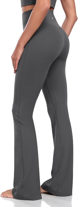 HeyNuts Harmony Flare Leggings 29"/30.5"/32.5"/34.5", High Waisted Tummy Control Wide Leg Bootcut Yoga Pants Lounge Soft