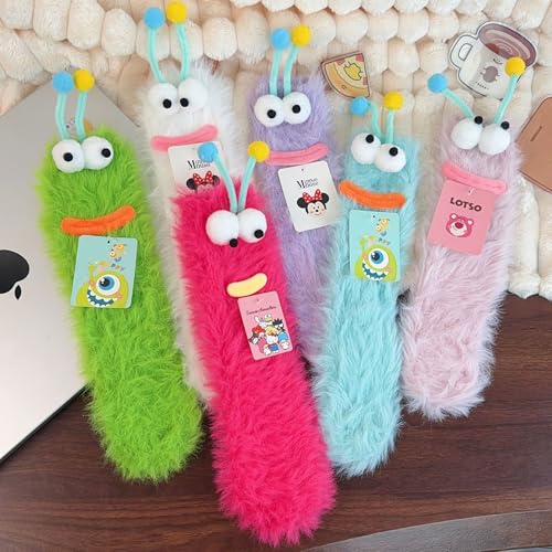 Soft Fuzzy Couple's Thickened Plush Socks | Funny Cartoon Faces, Warm Cold-Resistant Indoor/Outdoor Wear, Creative Gift fo...