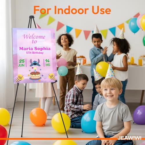 JEAWIWI 3PCS Black Easel Stand for Wedding Sign Stand, 66 Inch Lightweight Adjustable Art Easel for Display, Wedding Sign,...