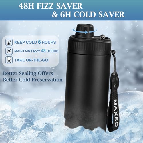 MAXSO Sealed Can Cooler Fizz Lid Can Cover for 12 oz Regular, Slim Skinny Cans & As Thermal Bottle, 4-in-1 Insulated Vacuu...