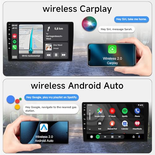 ASURE Car Radio for Mercedes-Benz C209 A209 CLK 2003–2009 – Wireless CarPlay & Android Auto, 9'' HD Touchscreen 4+64G Andr...