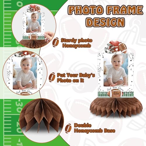First Year Down Birthday Party Decorations, Football Birthday Party Decorations Honeycomb Centerpieces for Table, Football...