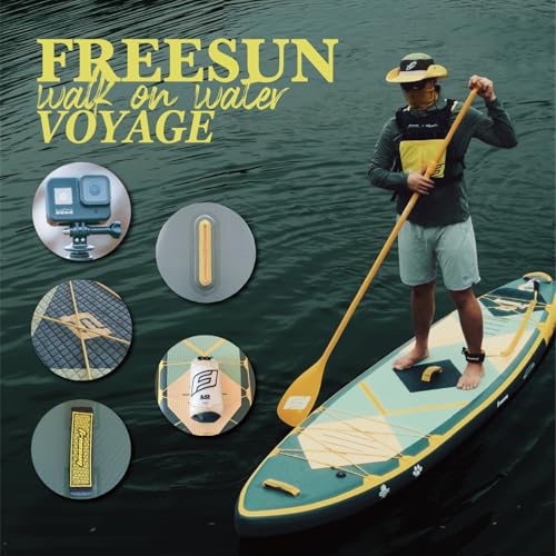 FREESUN Voyage 11’ × 32” Inflatable Stand Up Paddle Board, Touring SUP for Long-Distance Cruising, Stable Beginner Design ...