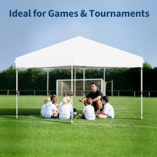 Garvee 10x10 Pop Up Canopy Tent Outdoor Canopy One-Person Set Up Heavy Duty Commercial Instant Tent Shelter, 0-Sidewall