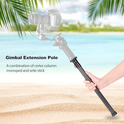 Koolehaoda Tripod Extender 2 Section Center Column Extension 28" Carbon Fiber Telescopic Stick Rod with 1/4" to 3/8" Screw...
