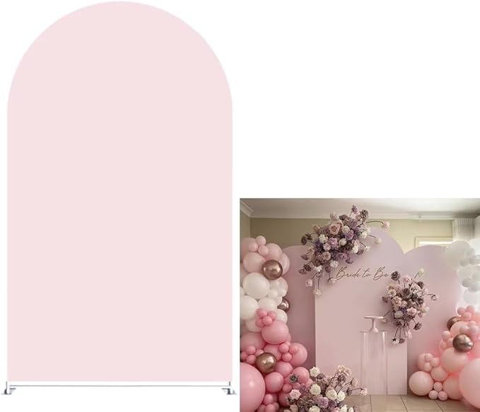 afoloa Light Pink Arched Stretchy Fabric Covers for Parties Double-Sided Arch Stand Backdrop Cover Wedding Birthday Party ...