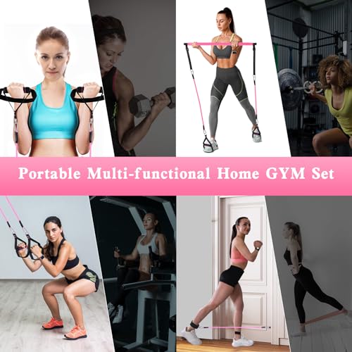 Bbtops Pilates Bar Kit with Resistance Bands,Pilates Bar with Stackable Bands Workout Equipment for Legs,Hip,Waist and Ar...