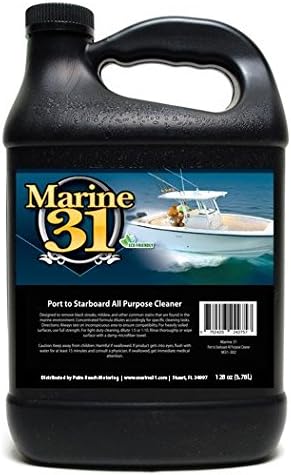 Marine 31 Port to Starboard All Purpose Cleaner | Multi-Surface Cleaner for Boats, Homes & More | Effective on Vinyl, Fabric, Rubber, Carpet & Upholstery | Concentrated Formula | M31-302-NEW | 128 Oz