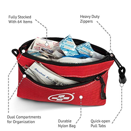 Swiss Safe 2-in-1 First Aid Kit for Car, Travel & Home, Businesses - Bonus Mini Kit for Medical Emergency Aid, Survival, C...