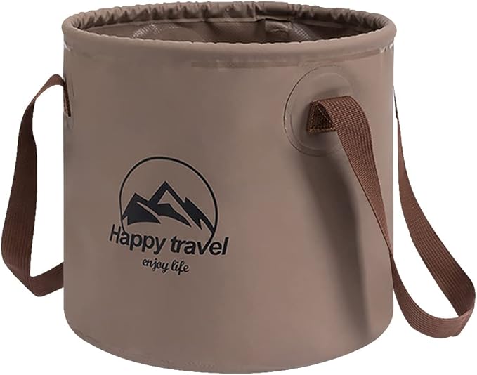 Collapsible Bucket 5-Gallon – Heavy-Duty PVC Folding Water Container with Handle – Portable Camping, Fishing, Gardening, P...