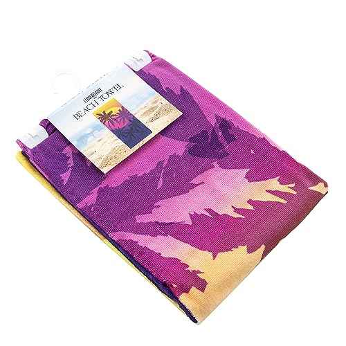 Northwest Classics Beach Towel, 30" x 60", Magenta Sun Set Design
