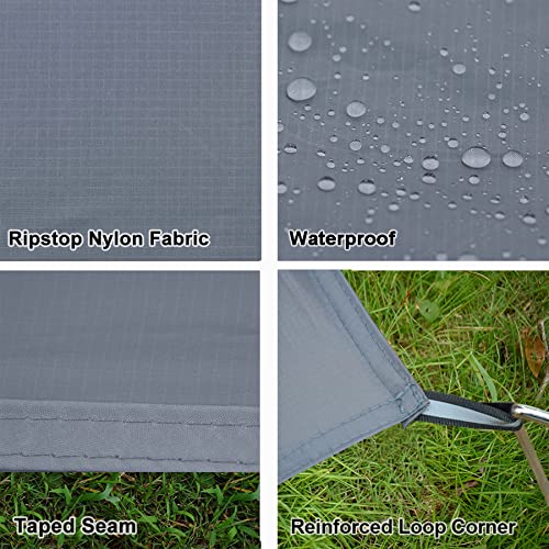 GEERTOP Portable Waterproof Tent Footprints Lightweight Camping Tent Ground Sheet Mat Sunshade Shelter for Outdoor Backpac...