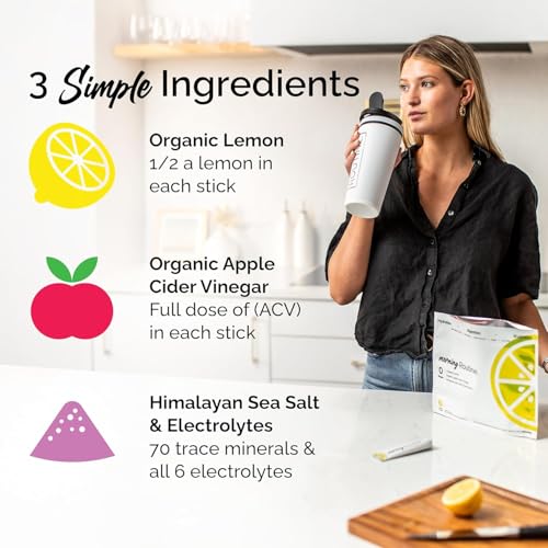 ROUTINE Morning Daily Hydration | Electrolyte Powder Packets with Apple Cider Vinegar, Lemon, and Sea Salt | Keto & Paleo-...
