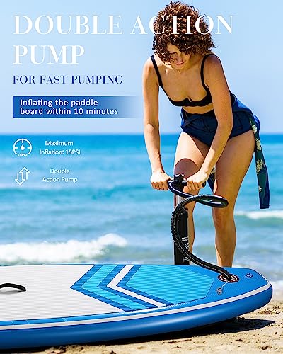 Paddle Board Stand Up Paddle Board SUP 6 inches Thick Board with ISUP Accessories & Carry Bag & Fast Pumping for Adults & ...