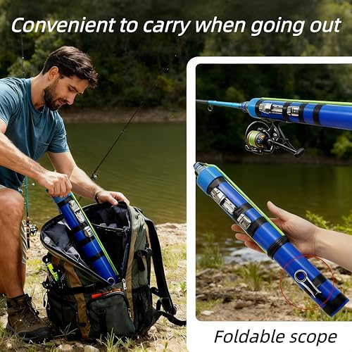 Portable Slingshot, Fishing Rod with Fishing Reel Compact, Telescopic Casting Gear, for Saltwater Professional Launching B...