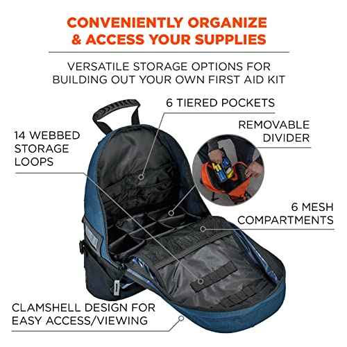 Ergodyne - 13487 Arsenal 5243 Medic First Responder Trauma Backpack Jump Bag, Blue
