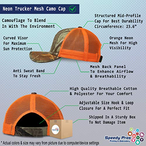 Speedy Pros Camo Mesh Trucker Hat Beagle A Embroidery Cotton Neon Hunting Baseball Cap Strap Closure One Size Orange Camo ...