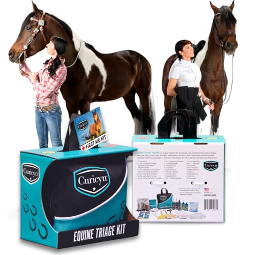 Curicyn Equine Triage Kit - 36 Piece Equine First Aid Kit for Horses - Contains Equine Emergency Essentials Including Hoof...